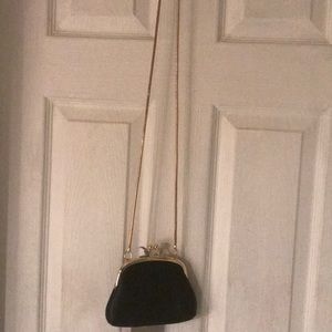 Margot Black leather evening crossbody.